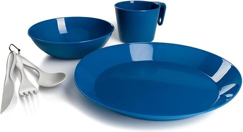 GSI Outdoors Cascadian Table Set I 6-Piece Camping, Backpacking Mess Kit, Plastic BPA Free, Plate, Bowl, Mug, Cup & Cutlery Set in Saudi Arabia