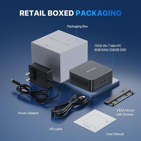 PELADN Mini PC, Intel 7505(up to 3.5GHz),8GB LPDDR4/256GB SSD in Saudi Arabia