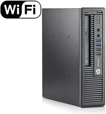 2018 HP EliteDesk 800 G1 USFF Business High Performance PC (Intel Quad Core i5 4570s up to 3.6G,8G,120G SSD,DVD,HDMI,WiFi,DP Port,VGA,BT 4.0,W10P64)-Support-English/Spanish (Renewed) in Saudi Arabia