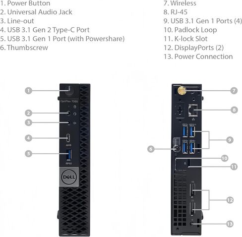 Dell Optiplex 7060 mini pc Core i3-8100 256GB SSD 8GB RAM Win11P(Renewed) in Saudi Arabia
