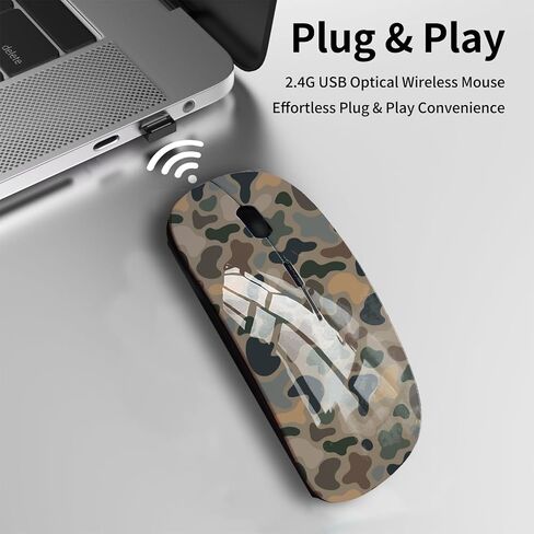 Mingdao Portable Optical Wireless Computer Mouse with Pattern Design, 2.4GHz USB Receiver, Camouflage MD3173 in Saudi Arabia