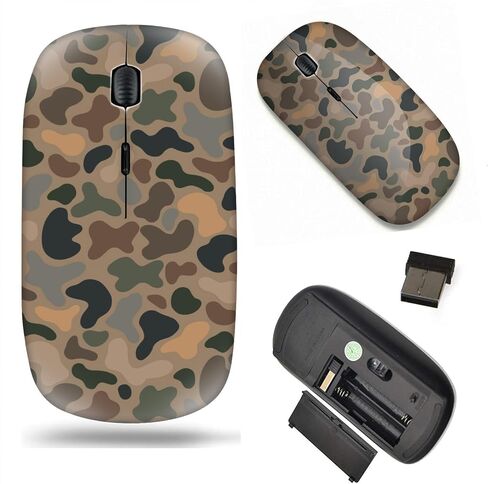 Mingdao Portable Optical Wireless Computer Mouse with Pattern Design, 2.4GHz USB Receiver, Camouflage MD3173 in Saudi Arabia