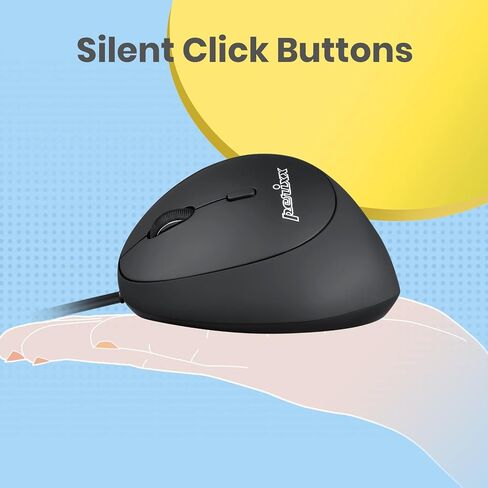 Perixx PERIMICE-519L Wired Portable Vertical USB Mouse, Mini Size for Laptops Computer, Left Handed Design (11705) in Saudi Arabia