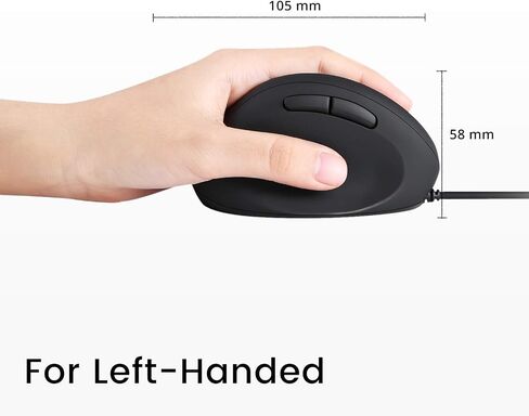 Perixx PERIMICE-519L Wired Portable Vertical USB Mouse, Mini Size for Laptops Computer, Left Handed Design (11705) in Saudi Arabia
