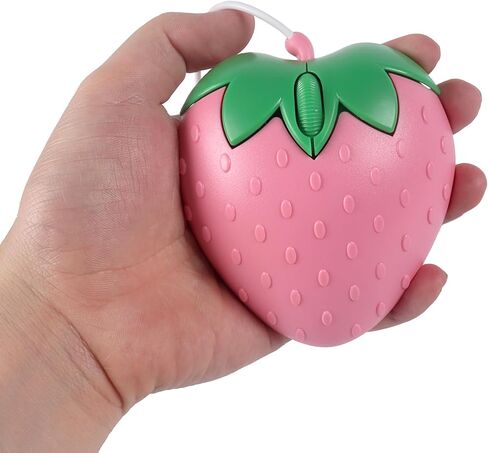 YOCUNKER Wired Mouse Strawberry Shape Corded 3-Button 1200DPI Optical USB Computer Mouse with 4.4FT Cord for Laptop, Chromebook, PC, Desktop, Mac, Notebook (Strawberry-Pink) in Kuwait