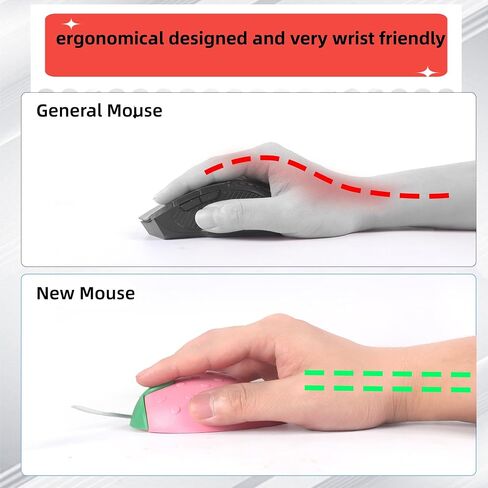 YOCUNKER Wired Mouse Strawberry Shape Corded 3-Button 1200DPI Optical USB Computer Mouse with 4.4FT Cord for Laptop, Chromebook, PC, Desktop, Mac, Notebook (Strawberry-Pink) in Kuwait