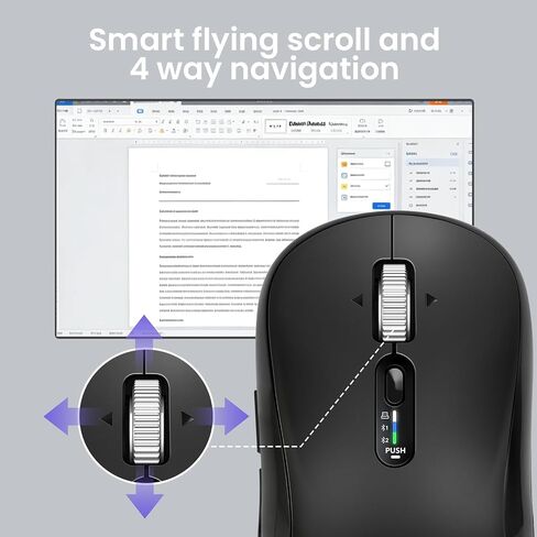 INFINMIND Wireless Bluetooth Mouse with 5 Programmable Buttons, Multi-Device, 4-Way Navigation Scroll, 5 Level DPI, Quiet Click Mice Compatible with Computer, Laptop, PC, iPad, Tablet, MacBook. in Saudi Arabia