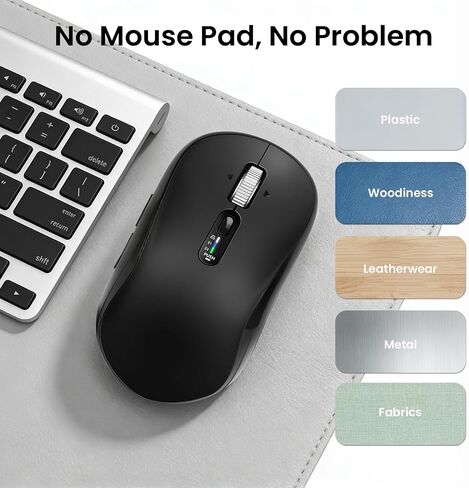 INFINMIND Wireless Bluetooth Mouse with 5 Programmable Buttons, Multi-Device, 4-Way Navigation Scroll, 5 Level DPI, Quiet Click Mice Compatible with Computer, Laptop, PC, iPad, Tablet, MacBook. in Saudi Arabia