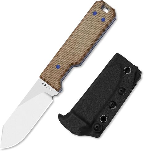 Kizer Abrams Fixed Blade Knife with Sheath,3.12" CPM 3V Blade Camping Knife in Kuwait