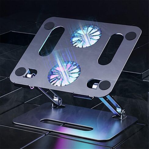 Foldable Laptop Cooling Stand Desk Fan Adjustable Base Aluminum for in Saudi Arabia