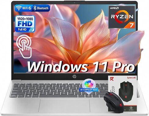 HP 15.6" FHD Touchscreen Laptop, AMD Ryzen 7 7730U, 32GB RAM DDR4, 1TB SSD in Kuwait