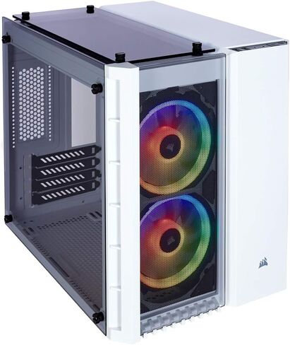 CORSAIR Crystal 280X RGB Micro-ATX Case, 2 RGB Fans, Lighting Node PRO Included, Tempered Glass - White in Kuwait