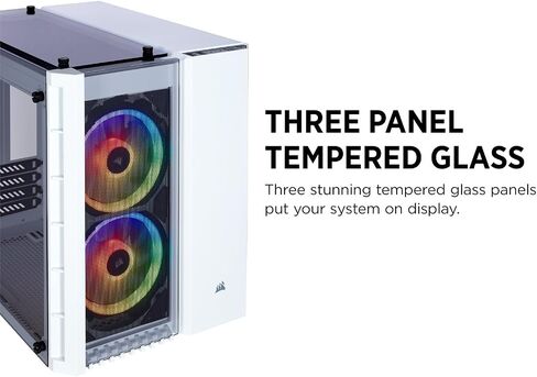 CORSAIR Crystal 280X RGB Micro-ATX Case, 2 RGB Fans, Lighting Node PRO Included, Tempered Glass - White in Kuwait