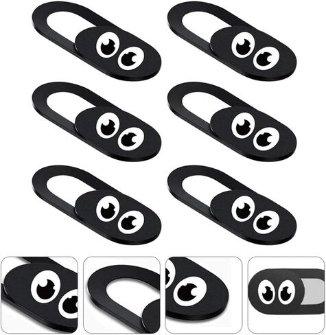 6 Pack Black ABS Camera Privacy Covers for Notebook and Phone in Kuwait