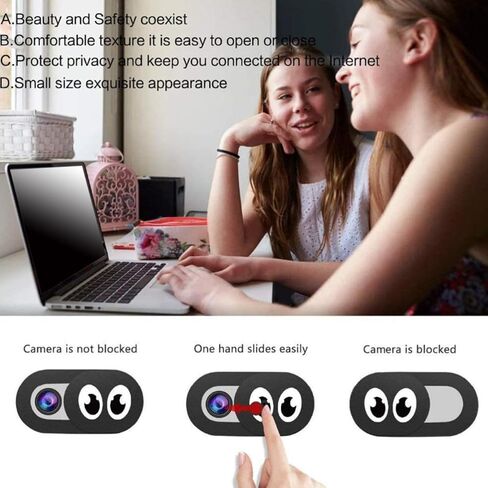 6 Pack Black ABS Camera Privacy Covers for Notebook and Phone in Kuwait