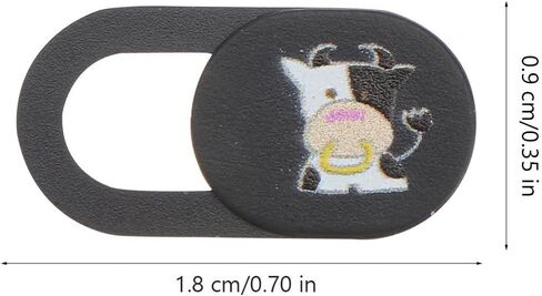 6pcs Cow Pattern Camera Cover Black ABS Ultra Thin Privacy in Kuwait