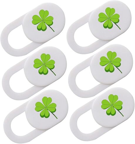 6pcs Webcam Cover Slide Ultra Thin Green Abs Four Leaf Clover in Kuwait