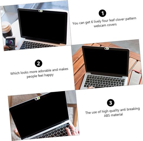6pcs Webcam Cover Slide Ultra Thin Green Abs Four Leaf Clover in Kuwait