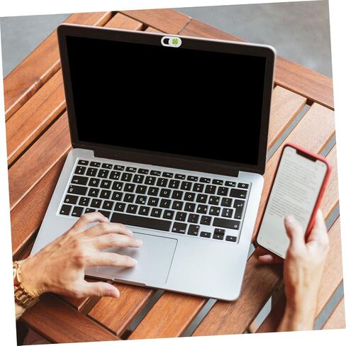 6pcs Webcam Cover Slide Ultra Thin Green Abs Four Leaf Clover in Kuwait