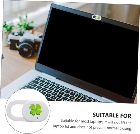 6pcs Webcam Cover Slide Ultra Thin Green Abs Four Leaf Clover in Kuwait
