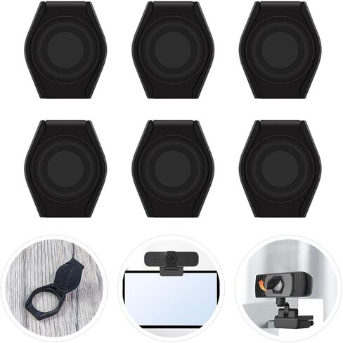 6pcs Webcam Privacy Cover Adhesive Abs Black for Laptop Camera in Kuwait