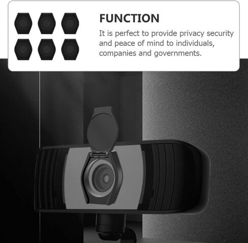 6pcs Webcam Privacy Cover Adhesive Abs Black for Laptop Camera in Kuwait