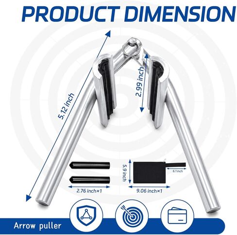 Arrow Puller, Arrow Puller Gripper - Aluminum Archery Tools for Crossbow Targets & Target Practice, Arrow Removal Tool with Ergonomic Grip & Storage Pouch for Outdoor & Range Use in Kuwait