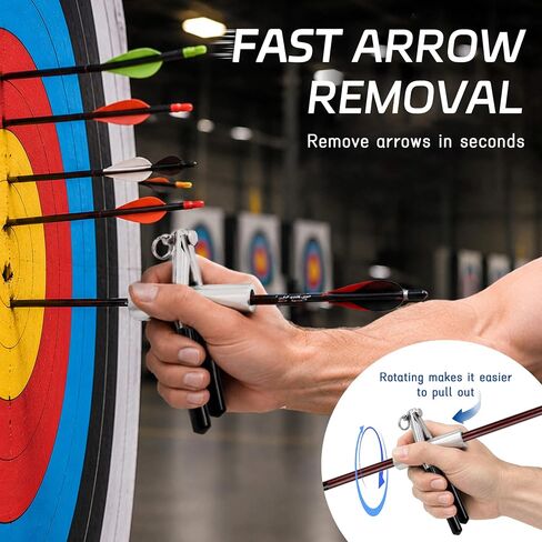 Arrow Puller, Arrow Puller Gripper - Aluminum Archery Tools for Crossbow Targets & Target Practice, Arrow Removal Tool with Ergonomic Grip & Storage Pouch for Outdoor & Range Use in Kuwait