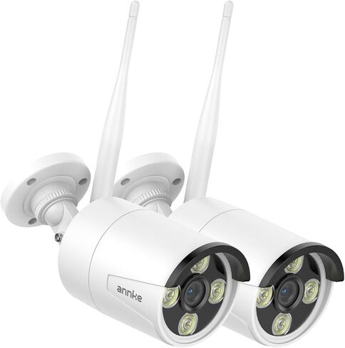ANNKE 2Pcs 2K Add-On Wi-Fi Outdoor Security Cameras, 3MP Wireless IP Camera in Kuwait