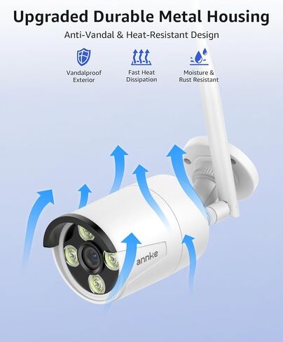 ANNKE 2Pcs 2K Add-On Wi-Fi Outdoor Security Cameras, 3MP Wireless IP Camera in Kuwait