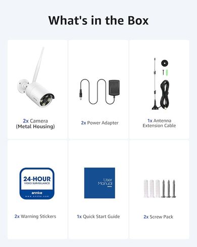 ANNKE 2Pcs 2K Add-On Wi-Fi Outdoor Security Cameras, 3MP Wireless IP Camera in Kuwait