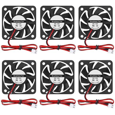 6PCS DC 12V Cooling Fan 50x50x10mm Computer Fans 5010 DC Silent Brushless Computer Fan for 3D Printers(5010 12V 2 PIN) in Saudi Arabia