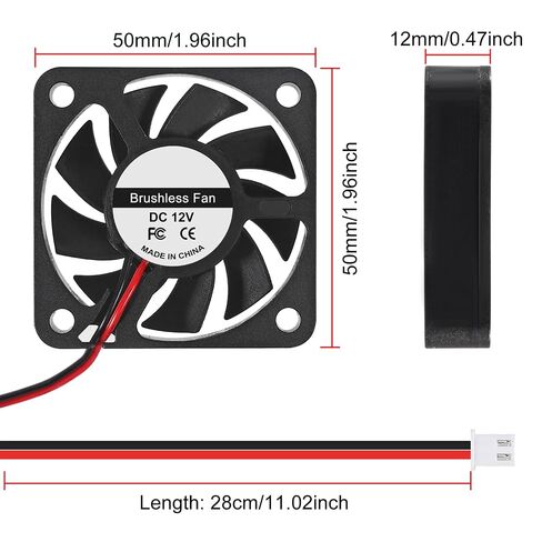 6PCS DC 12V Cooling Fan 50x50x10mm Computer Fans 5010 DC Silent Brushless Computer Fan for 3D Printers(5010 12V 2 PIN) in Saudi Arabia