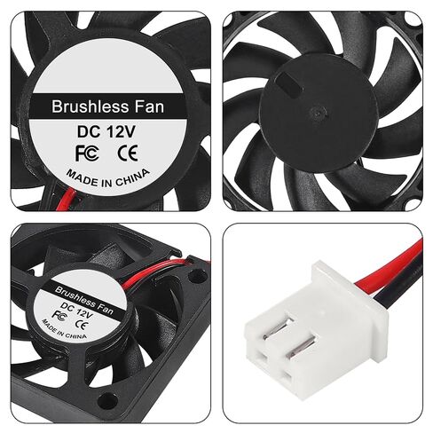 6PCS DC 12V Cooling Fan 50x50x10mm Computer Fans 5010 DC Silent Brushless Computer Fan for 3D Printers(5010 12V 2 PIN) in Saudi Arabia