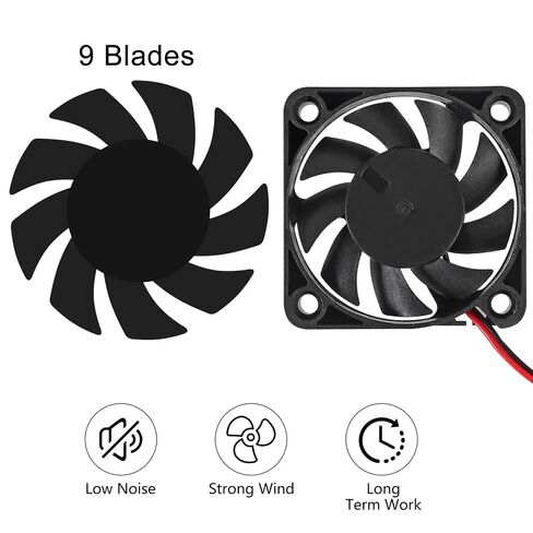 6PCS DC 12V Cooling Fan 50x50x10mm Computer Fans 5010 DC Silent Brushless Computer Fan for 3D Printers(5010 12V 2 PIN) in Saudi Arabia
