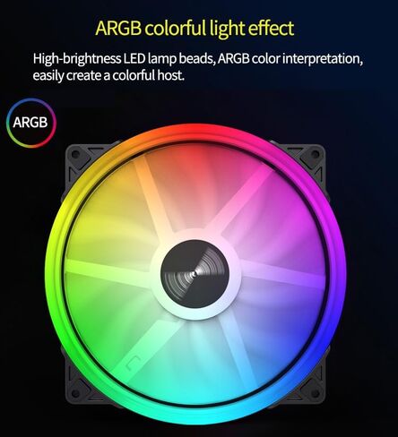 200mm PC Computer Case Fan 5V 3PIN ARGB 20CM 4PIN PWM High Air Volume CPU Cooling Fan Addressable RGB Cooling Slient Fan in Kuwait