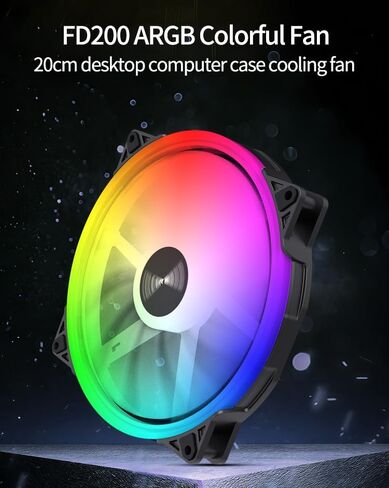 200mm PC Computer Case Fan 5V 3PIN ARGB 20CM 4PIN PWM High Air Volume CPU Cooling Fan Addressable RGB Cooling Slient Fan in Kuwait