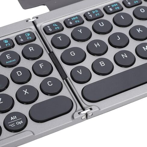 Foldable Bluetooth Keyboard, Ultra Thin Portable Wireless Keyboard with Multi Touch Touchpad and PU Leather Stand Cover, Triple Bluetooth 5.2 for Phone Tablet Laptop in Saudi Arabia