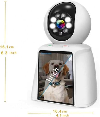 3" Screen Indoor Security Camera,5MP HD Two-Way Video & Audio Calling,360° PTZ Auto,AI Motion Detection,Night Vision,24/7 Recording,2.4G WiFi Pet Dog Cat Baby Elderly Monitor,App Control in Kuwait