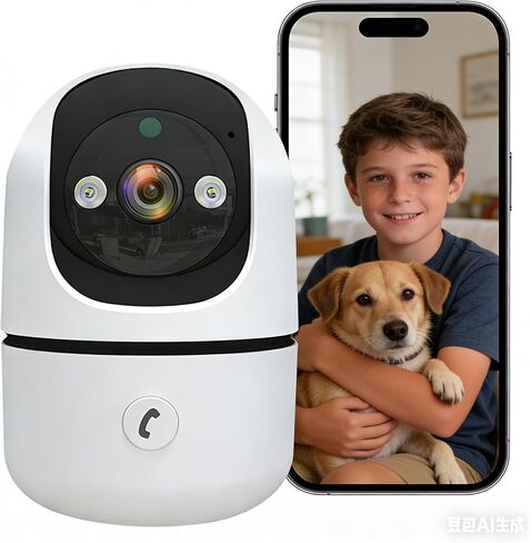 2K WiFi Cameras for Home Security with 24/7 Live Video, Siren/Spotlight, Indoor Security Camera for House, Baby, Pet, Motion Detection, 2 Way Audio, Color Night Vision and Cloud & TF Card Storage in Kuwait