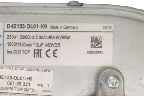 D4E133-DL01-H9 230V 0.36/0.49A 80/95W 1200/1180RPM مروحة تبريد 133 مم in Kuwait
