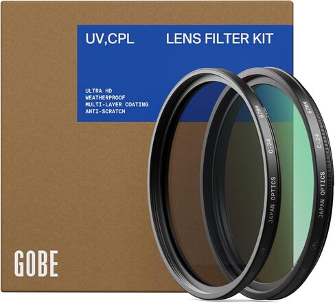 Gobe 55mm UV + Circular Polarizing (CPL) Lens Filter Kit in Kuwait