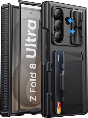 for Samsung Galaxy Z Fold 8 Ultra Case with Card Holder, Black in Saudi Arabia