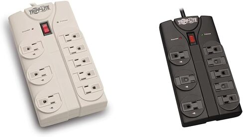 Tripp Lite 8 Outlet Surge Protector Power Strip with 8ft Cord, Right Angle Plug, Lifetime Insurance & $75K Insurance (TLP808, TLP808B) in Saudi Arabia