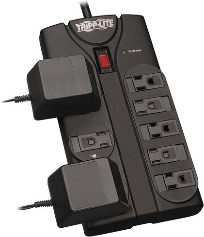 Tripp Lite 8 Outlet Surge Protector Power Strip with 8ft Cord, Right Angle Plug, Lifetime Insurance & $75K Insurance (TLP808, TLP808B) in Saudi Arabia