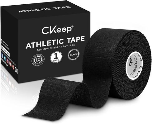 CKeep Athletic Tape, Original Cotton Waterproof Sports Tape 4 Packs, Black in Kuwait