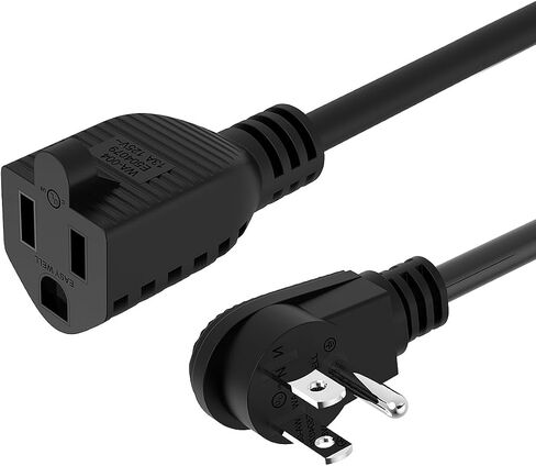 CableCreation 5-Pack 1 Foot Power Extension Cord,16 AWG Angle Power Cord in Kuwait