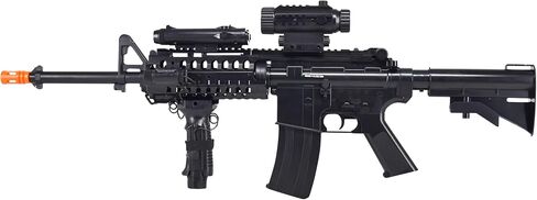 Fire Power SOFT AIR USA F4D AEG Electric Airsoft Rifle with Flashlight and Laser, Black, 200 FPS in Kuwait