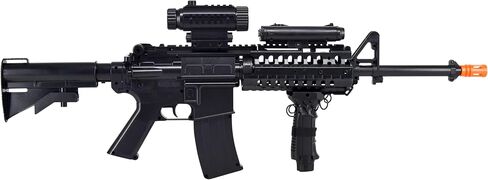 Fire Power SOFT AIR USA F4D AEG Electric Airsoft Rifle with Flashlight and Laser, Black, 200 FPS in Kuwait