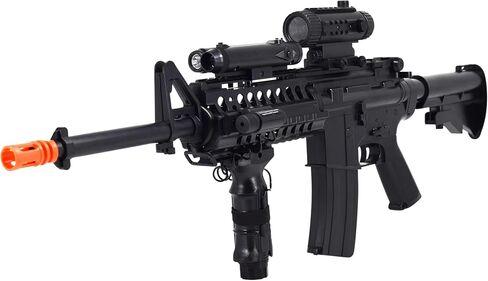 Fire Power SOFT AIR USA F4D AEG Electric Airsoft Rifle with Flashlight and Laser, Black, 200 FPS in Kuwait